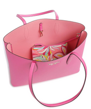 Load image into Gallery viewer, Kate Spade All Day Tote Large PInk Leather Detachable 70s Floral Wristlet Pouch