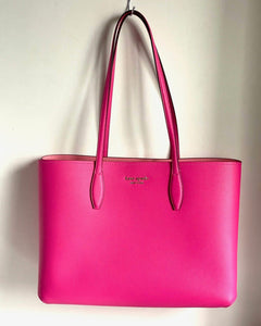 Kate Spade All Day Large Tote PInk Leather Interior Detachable Floral Wristlet