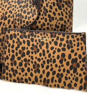 Kate Spade All Day Leopard Cheetah Large Tote Bag Purse Handbag Wristlet Set