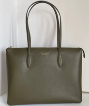 Load image into Gallery viewer, Kate Spade All Day Tote Large Leather Laptop Work Shoulder Bag Green