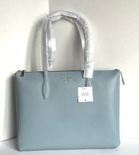 Load image into Gallery viewer, Kate Spade All Day Zip Work Tote Large Blue Leather Laptop Shoulder Bag Ocean