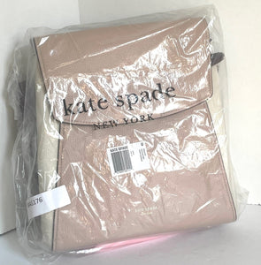 Kate Spade Backpack Womens Beige Medium Leather Pushlock Adjustable Grace