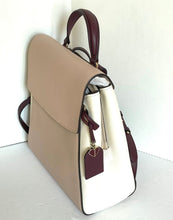 Load image into Gallery viewer, Kate Spade Backpack Womens Beige Medium Leather Pushlock Adjustable Grace