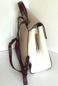 Kate Spade Backpack Womens Beige Medium Leather Pushlock Adjustable Grace