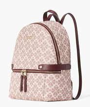 Load image into Gallery viewer, Kate Spade Backpack Womens Beige Medium Spade Flower Coated Canvas Leather