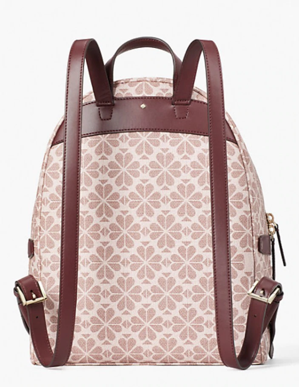 Kate Spade Large Backpack Flower Jacquard Beige Coated Canvas Leather