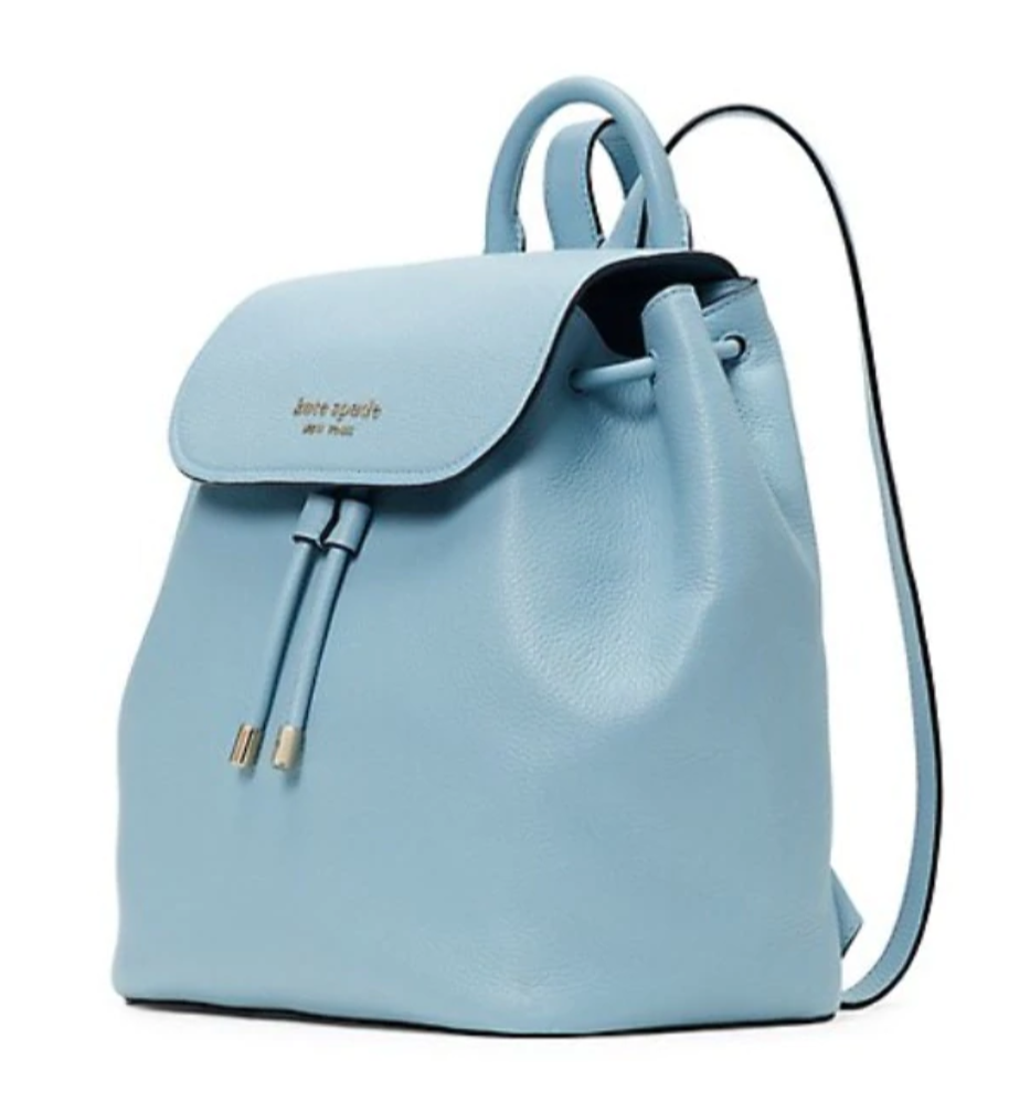 Kate Spade Sinch Flap Medium Backpack Blue Leather Adjustable Orig Pkg