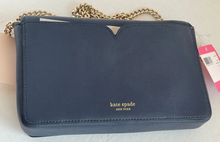 Load image into Gallery viewer, Kate Spade Beaded Panther Crossbody Blue Chain Wallet Leather Slim Bag