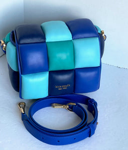 Kate Spade Boxxy Blueberry Multi 3D Leather Crossbody Colorblock Cube Top Handle