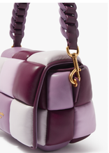 Load image into Gallery viewer, Kate Spade Boxxy Purple Multi 3D Leather Crossbody Colorblock Cube Top Handle