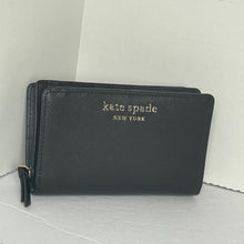 Load image into Gallery viewer, Kate Spade Cameron Medium Black Bifold Wallet Snap Coin Zip Saffiano