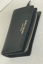 Load image into Gallery viewer, Kate Spade Cameron Medium Black Bifold Wallet Snap Coin Zip Saffiano