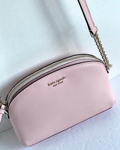 Kate Spade Cameron Street Hilli Small Pink Crossbody Dome Leather Shoulder Bag