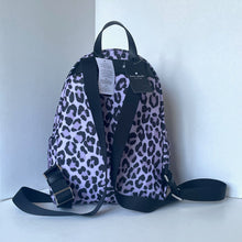 Load image into Gallery viewer, Leopard print backpack with black straps on a white background