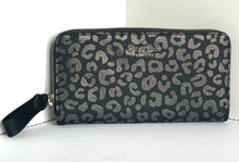 Load image into Gallery viewer, Kate Spade Chelsea Wallet Womens Black Large Leopard Nylon Continental Accordian