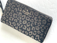 Load image into Gallery viewer, Kate Spade Chelsea Wallet Womens Black Large Leopard Nylon Continental Accordian