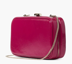 Kate Spade Clutch Pink Crossbody Patent Leather Tonight Chain Shoulder Bag