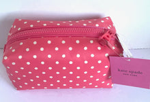 Load image into Gallery viewer, Kate Spade Cosmetic Makeup Case Womens Pink Everything Puffy Dots Nylon Pouch