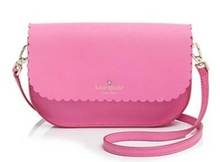 Load image into Gallery viewer, Kate Spade Crossbody Clutch Women&#39;s Pink Leather Scalloped Jettie Convertible