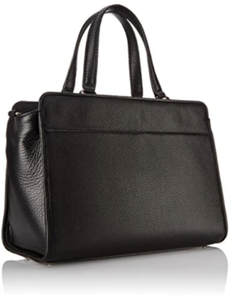 Kate Spade Crossbody Satchel Womens Black Large Leather Suede Harlan Bag