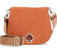Load image into Gallery viewer, Kate Spade Crossbody Womens Brown Large Saddle Bag Suede Leather Shoulder