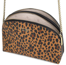 Load image into Gallery viewer, Kate Spade Crossbody Womens Leopard Brown Leather Dome Spencer Double Zip