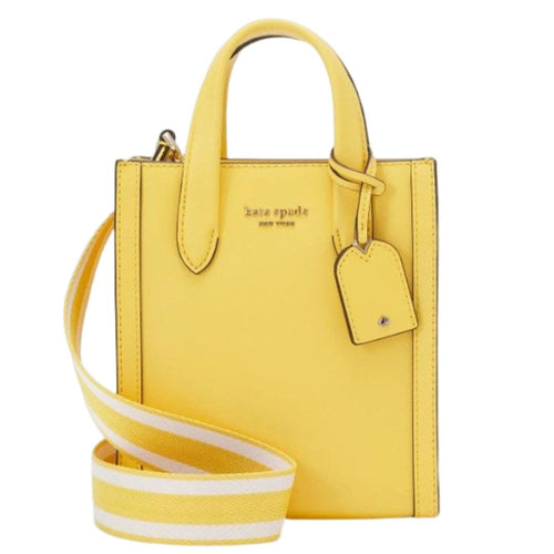 Kate Spade Manhattan Mini Tote Crossbody Yellow Leather Shoulder Bag