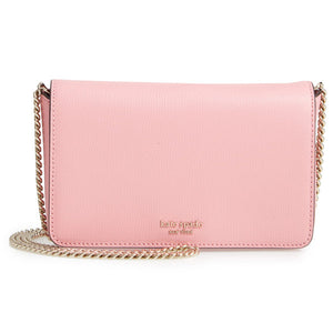 Kate Spade Crossbody Womens Small Pink Leather Clutch Slim Sylvia Chain