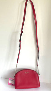 Kate Spade Crossbody Womens Small Red Leather Dome Spencer Double Zip