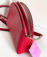 Load image into Gallery viewer, Kate Spade Crossbody Womens Small Red Leather Dome Spencer Double Zip