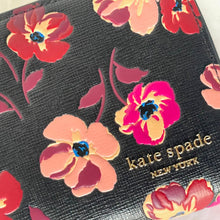 Load image into Gallery viewer, Kate Spade Devin Fall Poppies Small Compact Wallet Womens Black Pink Zip