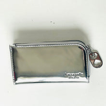 Load image into Gallery viewer, Silver metallic wallet with chain on a white background