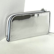 Load image into Gallery viewer, Silver clutch bag on a white background
