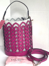 Load image into Gallery viewer, Kate Spade Dorie Bucket Bag Womens Pink Small Crossbody Leather Handcrafted