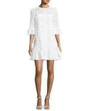 Load image into Gallery viewer, Kate Spade Dress Womens 00 White Mini Shift Ruffled Hem Floral Lace Lined