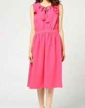 Load image into Gallery viewer, Kate Spade Dress Womens Extra Extra Small Pink V-Neck Sleeveless Fit Flare Ruffle