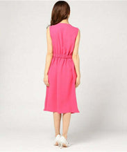 Load image into Gallery viewer, Kate Spade Dress Womens Extra Extra Small Pink V-Neck Sleeveless Fit Flare Ruffle