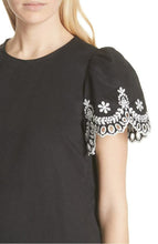 Load image into Gallery viewer, Kate Spade Dress Womens Small Black Shift Short Sleeve Cotton Floral Embroidered