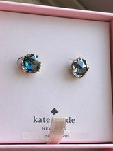 Load image into Gallery viewer, Kate Spade Earrings Stud Blue Crystal Women Round 14K Gold Plate Bright Ideas Box