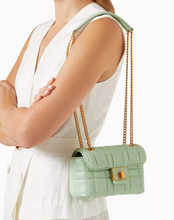 Load image into Gallery viewer, Kate Spade Evelyn Quilted Small Shoulder Crossbody Green Leather Bag Chain