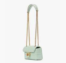 Load image into Gallery viewer, Kate Spade Evelyn Quilted Small Shoulder Crossbody Green Leather Bag Chain