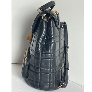 Kate Spade Evelyn Small Backpack Black Quilted Turnlock Top Handle Bag