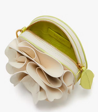 Load image into Gallery viewer, Kate Spade Flora Patent Leather 3d Wristlet Cream Small Flower Elbow Bag