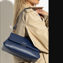 Load image into Gallery viewer, Kate Spade Grace Convertible Shoulder Bag Blue Smooth Leather Crossbody