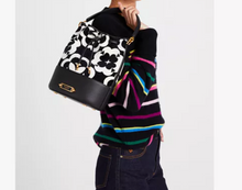 Load image into Gallery viewer, Kate Spade Gramercy Chenille Medium Bucket Bag Black Flower Monogram Crossbody