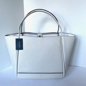 Kate Spade Gramercy Extra Large White Tote Pebbled Roomy Soft Shoulder Bag