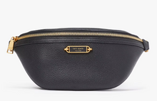 Load image into Gallery viewer, Kate Spade Gramercy Medium Belt Bag Black Leather Adjustable Strap Fanny Pack