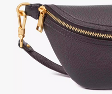 Load image into Gallery viewer, Kate Spade Gramercy Medium Belt Bag Black Leather Adjustable Strap Fanny Pack