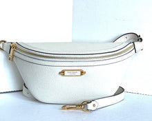 Load image into Gallery viewer, Kate Spade Gramercy Medium Belt Bag White Leather Adjustable Strap Fanny Pack