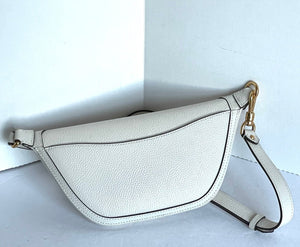 Kate Spade Gramercy Medium Belt Bag White Leather Adjustable Strap Fanny Pack